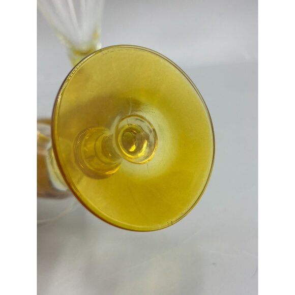 4 Vintage Libbey Forever Amber Yellow Sherry  Cordial Glasses - Picture 5 of 5